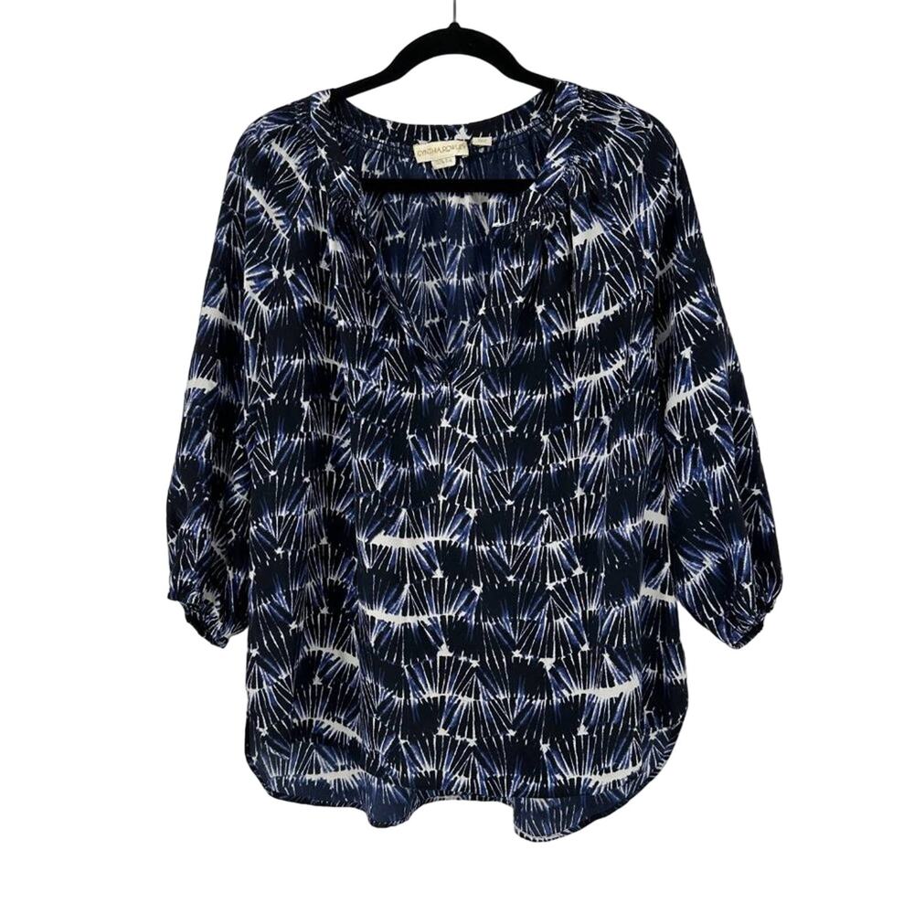 SALE!!! Cynthia Rowley 100% Silk Blue Blouse Size L